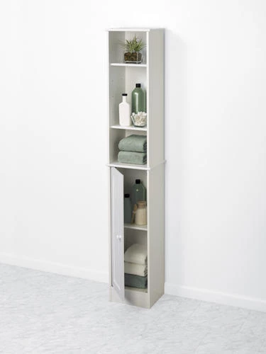 Zenna Home® 12"W X 10"D X 67"H White Linen Cabinet 5 Zenna Home® 12"W X 10"D X 67"H White Linen Cabinet - Image 3