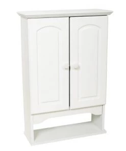 Zenna Home® 21"W X 8"D X 31"H White Bathroom Wall Cabinet -Zenna Home || Shutters By Design || Mustee Sales 9615WWME alt