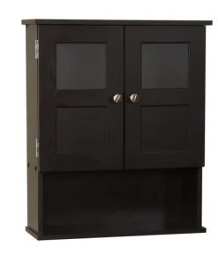 Zenna Home® 20"W X 7"D X 24"H Espresso Bathroom Wall Cabinet
