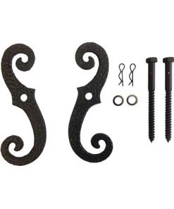 Shutters By Design Reversible Scroll Cast Iron Shutter Dog - 2 Pack