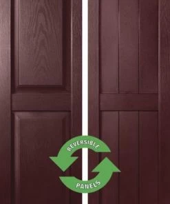 Shutters By Design 14-1/2"W X 39"H Bordeaux Vinyl Reversible Exterior Shutters - 2-Pack