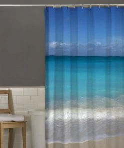 Zenna Home® Beach Blue 70"W X 72"H Polyester Shower Curtain