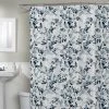 Zenna Home® Watercolor Botanical Blue 70"W X 72"H Polyester Shower Curtain