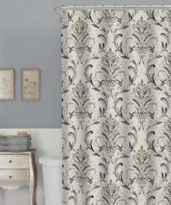 Zenna Home® Watercolor Damask 70"W X 72"H Polyester Shower Curtain