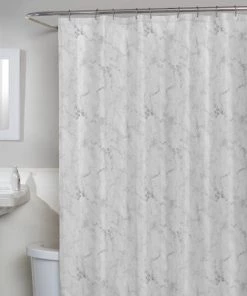Zenna Home® Marble 70"W X 72"H Polyester Shower Curtain
