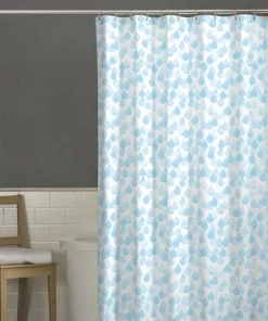 Zenna Home® Rainfall Blue 70"W X 72"H Polyester Shower Curtain