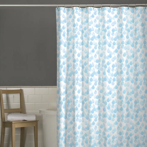 Zenna Home® Rainfall Blue 70"W X 72"H Polyester Shower Curtain 3 Zenna Home® Rainfall Blue 70"W X 72"H Polyester Shower Curtain