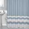 Zenna Home® Hotel Waffle Blue Stripe 70"W X 72"H Polyester Shower Curtain