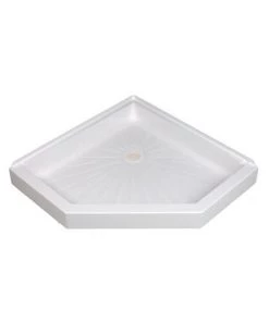 E. L. Mustee E.L. Mustee Durabase 36"W X 36"D White Neo-Angle Shower Base With Center Drain