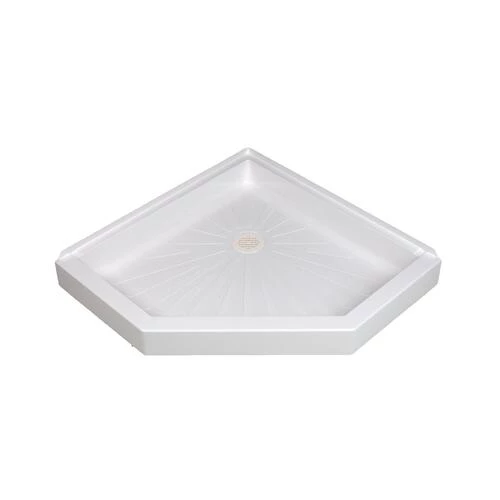 E. L. Mustee E.L. Mustee Durabase 36"W X 36"D White Neo-Angle Shower Base With Center Drain 3 E. L. Mustee E.L. Mustee Durabase 36"W X 36"D White Neo-Angle Shower Base With Center Drain