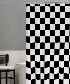 Zenna Home® Check 70"W X 72"H PEVA Shower Curtain