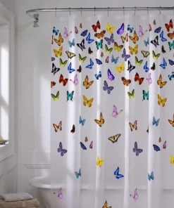 Zenna Home® Flutterby 70"W X 72"H PEVA Shower Curtain