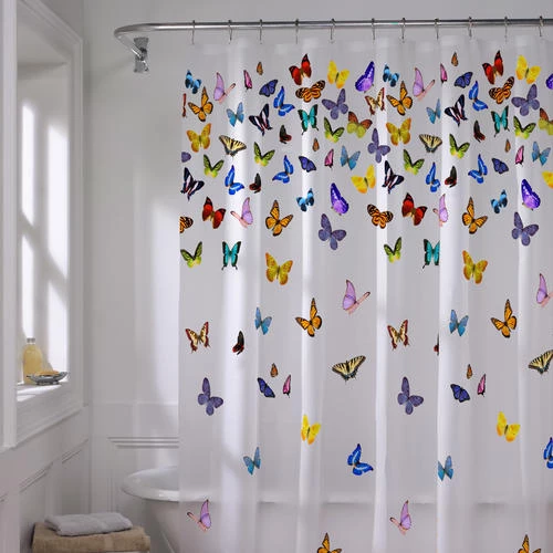 Zenna Home® Flutterby 70"W X 72"H PEVA Shower Curtain 3 Zenna Home® Flutterby 70"W X 72"H PEVA Shower Curtain