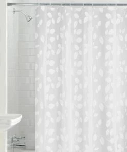 Zenna Home® Just Leaves White 70"W X 72"H PEVA Shower Curtain