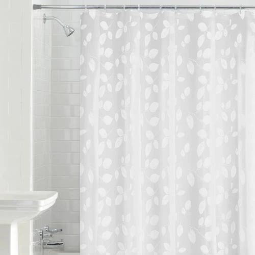 Zenna Home® Just Leaves White 70"W X 72"H PEVA Shower Curtain 3 Zenna Home® Just Leaves White 70"W X 72"H PEVA Shower Curtain