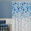 Zenna Home® Raindrops Blue 70"W X 72"H PEVA Shower Curtain -Zenna Home || Shutters By Design || Mustee Sales CPRRNBLL