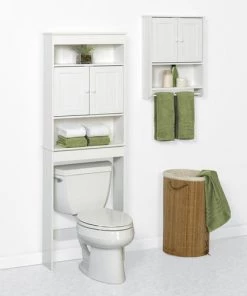 Zenna Home® Country Cottage 19"W X 6"D X 26"H White Bathroom Wall Cabinet -Zenna Home || Shutters By Design || Mustee Sales Country Cottage Collection 1