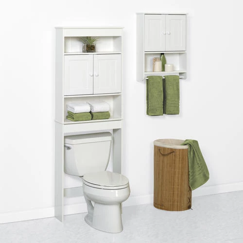 Zenna Home® Country Cottage 23"W X 67"H White Over-The-Toilet Storage Cabinet 6 Zenna Home® Country Cottage 23"W X 67"H White Over-The-Toilet Storage Cabinet - Image 4
