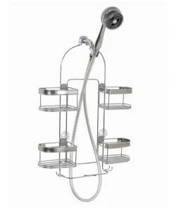 Zenna Home® Expanding Stainless Steel Shower Caddy -Zenna Home || Shutters By Design || Mustee Sales E7546STBB 1 1