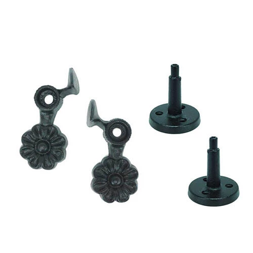 Shutters By Design Sun Flower Cast Iron Post Mounted Shutter Dogs - 2 Pack 3 Shutters By Design Sun Flower Cast Iron Post Mounted Shutter Dogs - 2 Pack