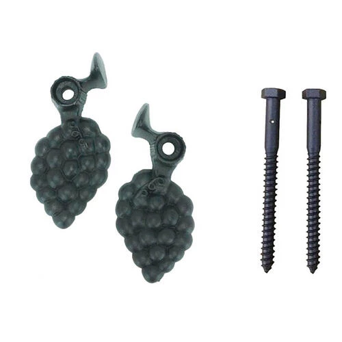 Shutters By Design Large Grape Design Cast Iron Lag Mounted Shutter Dogs - 2 Pack 3 Shutters By Design Large Grape Design Cast Iron Lag Mounted Shutter Dogs - 2 Pack