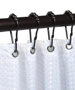 Zenna Home® Rustproof Bronze Hinged Roller Shower Curtain Rings - 12 Count 9 Zenna Home® Rustproof Bronze Hinged Roller Shower Curtain Rings - 12 Count -Zenna Home || Shutters By Design || Mustee Sales HV02STHBL ALT2