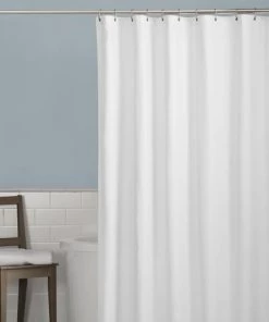 Zenna Home® Solid White 70"W X 72"H Microfiber Shower Curtain Liner