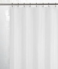 Zenna Home® Striped White 70"W X 72"H Polyester Shower Curtain Liner