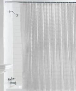 Zenna Home® Glass Blocks Clear 70"W X 72"H Medium Weight PEVA Shower Curtain Liner