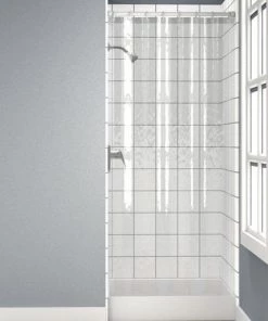 Zenna Home® Clear 54"W X 78"H Medium Weight PEVA Shower Curtain Liner