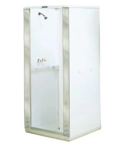 E. L. Mustee E.L. Mustee Durastall 32"W X 32"D X 76"H White Shower With Center Drain (4-Piece)