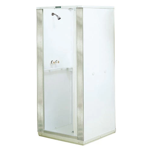 E. L. Mustee E.L. Mustee Durastall 32"W X 32"D X 76"H White Shower With Center Drain (4-Piece) 3 E. L. Mustee E.L. Mustee Durastall 32"W X 32"D X 76"H White Shower With Center Drain (4-Piece)