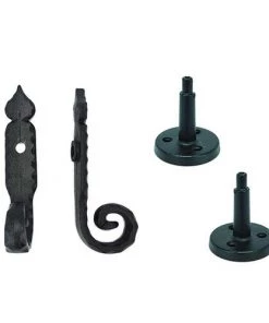 Shutters By Design Rat Tail Cast Iron Shutter Dog With Post - 2 Pack