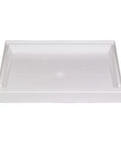 E. L. Mustee E.L. Mustee Durabase 60"W X 32"D White Single Curb Shower Base With Center Drain