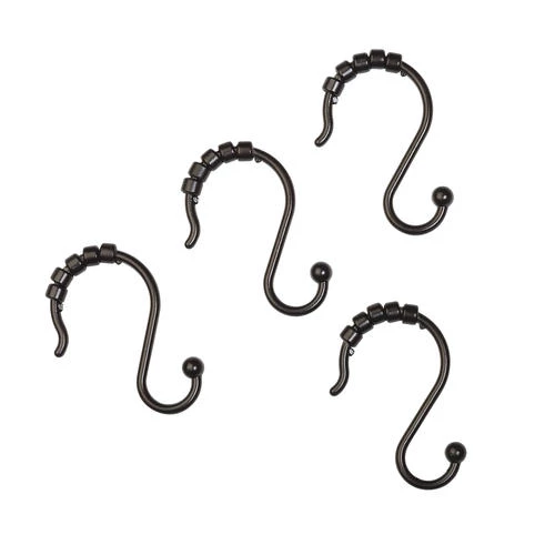 Zenna Home® NeverRust Bronze Roller Shower Curtain Hooks - 12 Count 4 Zenna Home® NeverRust Bronze Roller Shower Curtain Hooks - 12 Count - Image 2