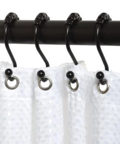 Zenna Home® NeverRust Bronze Roller Shower Curtain Hooks - 12 Count 7 Zenna Home® NeverRust Bronze Roller Shower Curtain Hooks - 12 Count -Zenna Home || Shutters By Design || Mustee Sales SS009ALHBL ALT2