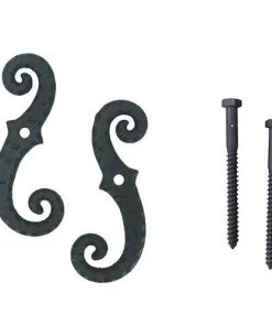 Shutters By Design Scroll Powder Coated Cast Iron Shutter Dog With Lag - 2 Pack
