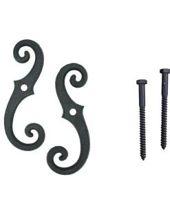 Shutters By Design Scroll Cast Iron Shutter Beveled Lag Tiebacks - 2 Pack