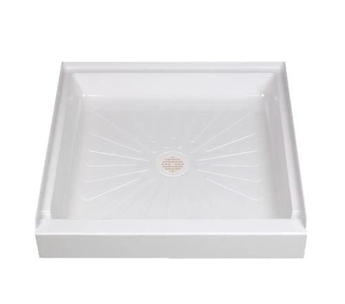 E. L. Mustee E.L. Mustee Durabase 42"W X 42"D White Single Curb Shower Base With Center Drain 3 E. L. Mustee E.L. Mustee Durabase 42"W X 42"D White Single Curb Shower Base With Center Drain