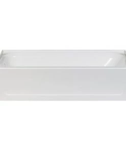E. L. Mustee Mustee Topaz 60"W X 30"D X 15-3/4"H White Bathtub With Left Drain