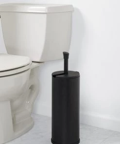 Zenna Home® Black Freestanding Toilet Paper Roll Reserve 8 Zenna Home® Black Freestanding Toilet Paper Roll Reserve -Zenna Home || Shutters By Design || Mustee Sales TP1ALBKL ALT2