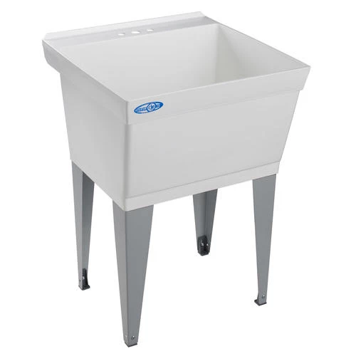 E. L. Mustee Mustee® UtilaTub® 23"W X 23.5"D White Thermoplastic Floor-Mount Laundry/Utility Sink 3 E. L. Mustee Mustee® UtilaTub® 23"W X 23.5"D White Thermoplastic Floor-Mount Laundry/Utility Sink