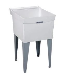 E. L. Mustee Mustee® UtilaTub® 20"W X 24"D White Durastone® Floor-Mount Laundry/Utility Sink