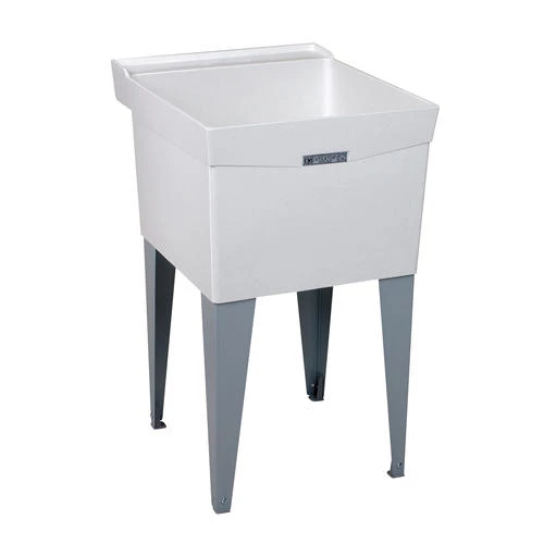 E. L. Mustee Mustee® UtilaTub® 20"W X 24"D White Durastone® Floor-Mount Laundry/Utility Sink 3 E. L. Mustee Mustee® UtilaTub® 20"W X 24"D White Durastone® Floor-Mount Laundry/Utility Sink