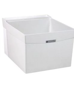 E. L. Mustee Mustee® UtilaTub® 20"W X 24"D White Durastone® Wall-Mount Laundry/Utility Sink