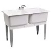 E. L. Mustee Mustee® UtilaTwin® 46"W X 25"D White Plastic Floor-Mount Laundry/Utility Sink With Faucet 2 E. L. Mustee Mustee® UtilaTwin® 46"W X 25"D White Plastic Floor-Mount Laundry/Utility Sink With Faucet -Zenna Home || Shutters By Design || Mustee Sales mustee24C2.jpg