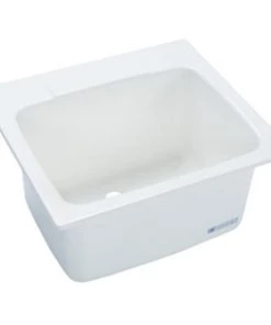 E. L. Mustee Mustee® 25"W X 22"D White Fiberglass Drop-In Laundry/Utility Sink