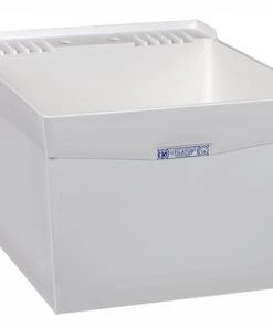 E. L. Mustee Mustee® UtilaTub® 20"W X 24"D White Structural Thermoplastic Wall-Mount Laundry/Utility Sink