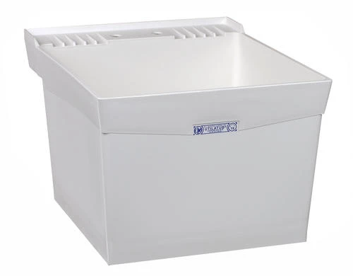 E. L. Mustee Mustee® UtilaTub® 20"W X 24"D White Structural Thermoplastic Wall-Mount Laundry/Utility Sink 3 E. L. Mustee Mustee® UtilaTub® 20"W X 24"D White Structural Thermoplastic Wall-Mount Laundry/Utility Sink