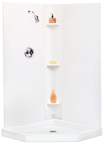 E. L. Mustee Mustee Durawall 42"W X 42"D X 71-1/2"H White Shower Wall Surround (3-Piece) 3 E. L. Mustee Mustee Durawall 42"W X 42"D X 71-1/2"H White Shower Wall Surround (3-Piece)